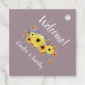 Étiquette-cadeau Invitation de mariage jaune violet personnalisée. (Dos)