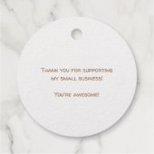 Étiquette-cadeau J'aime Coeur fait main par Tank You Gold Foil Simp (Dos)