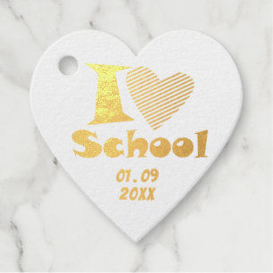 Étiquette-cadeau J'Aime L'École. Retour à l'école. Diplôme de dessi