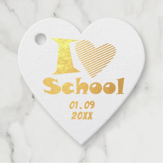 Étiquette-cadeau J'Aime L'École. Retour à l'école. Diplôme de dessi (Devant)