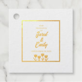 Étiquette-cadeau Jaune de mariage (Devant)