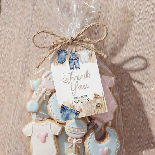 Étiquette Cadeau Jean Bleu Denim