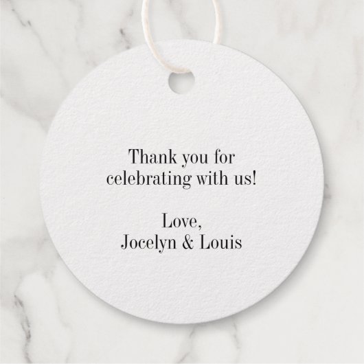 Étiquette-cadeau Jocelyn Mariage moderne (Dos)