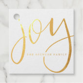 Étiquette-cadeau Joie Lettrée Main Nom personnalisé Or (Devant)