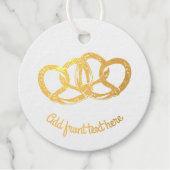 Étiquette-cadeau Joins Pretzels - Lied the Knot Linked Bread Shape (Devant)