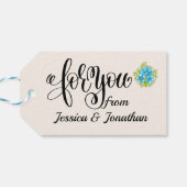 Étiquette Cadeau "Joliment Fleurie" (Dos Horizontal)