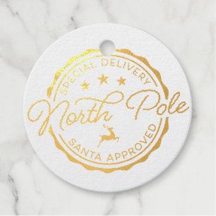 Étiquette-cadeau Jote Père Noël Sceau Pôle Nord