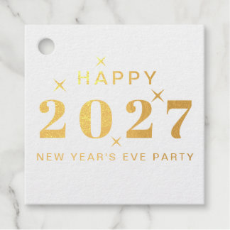 Étiquette-cadeau Joyeuse fête du Nouvel An 2027 Bleu