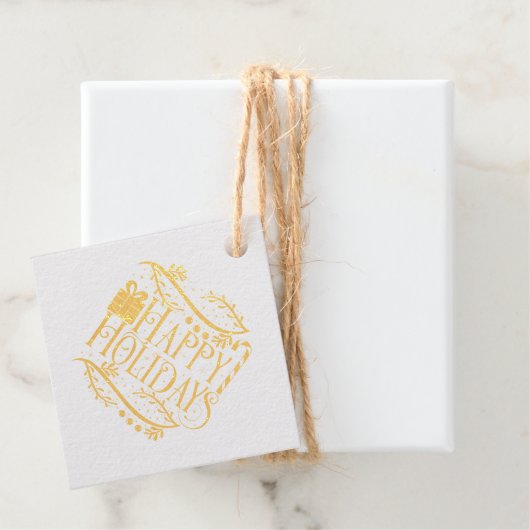 Étiquette-cadeau Joyeuses fêtes Conception de Noël (Avec boite)