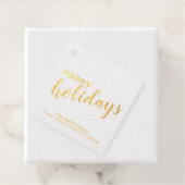 Étiquette-cadeau 'Joyeuses Vacances' Elégante Gold Foil (Avec boite)