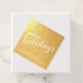 Étiquette-cadeau 'Joyeuses Vacances' Elégante Gold Foil (Avec boite)