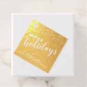 Étiquette-cadeau 'Joyeuses Vacances' Elégante Gold Foil (Avec boite)