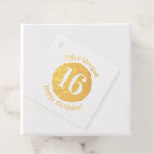 Étiquette-cadeau Joyeux anniversaire, nom, 16 ans ou tout âge (Avec boite)