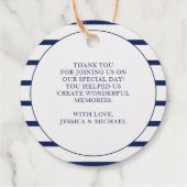 Étiquette-cadeau Joyeux Jour après le Mariage Monogramme Nautique (Dos)