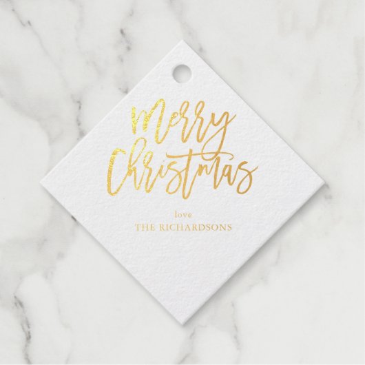 Étiquette-cadeau Joyeux Noël Calligraphie Nom Or 2 (Devant)