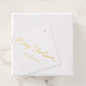 Étiquette-cadeau Joyeux Noël écriture moderne Nom Gold Foil (Avec boite)