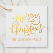 Étiquette-cadeau Joyeux Noël Nom de famille (Devant)