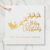 Étiquette-cadeau Joyeux Noël Père Noël Reindeer (Devant)