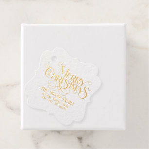Étiquette-cadeau Joyeux Noël Retro Typographie