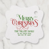 Étiquette-cadeau Joyeux Noël Retro Typographie (Dos)