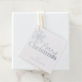 Étiquette-cadeau Joyeux Noël Snowflake Nom Or ou Silver Foil (Avec boite)