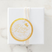 Étiquette-cadeau Joyeux Purim VRAI Gold Foil Script (Avec boite)