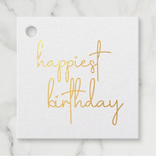 Étiquette-cadeau Joyeux Script tendance d'anniversaire (Devant)