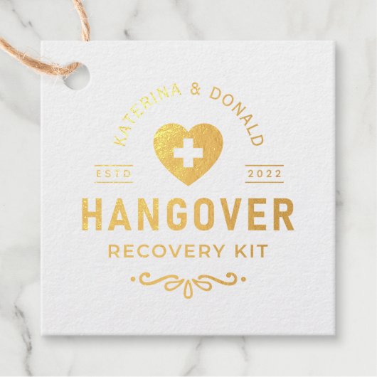 Étiquette-cadeau Kit de récupération de relais Mariage d'or (Devant)