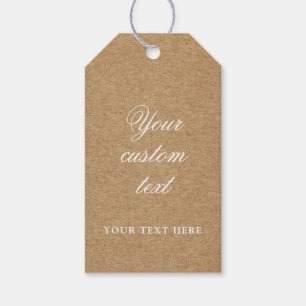 Étiquette cadeau Kraft - Texte personnalisé