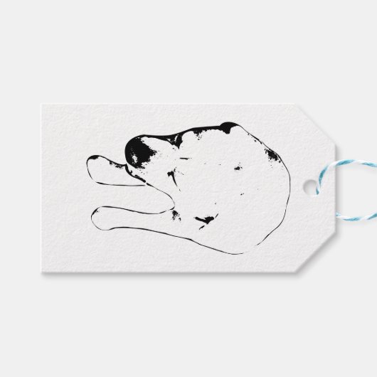 Étiquette cadeau Labrador, fin joyeuse (Devant (Horizontal))