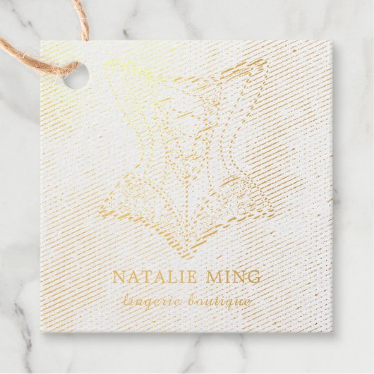 Étiquette-cadeau Lace Lingerie Boutique Logo (Devant)