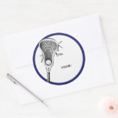 Étiquette Cadeau Lacrosse Bleu (Enveloppe)