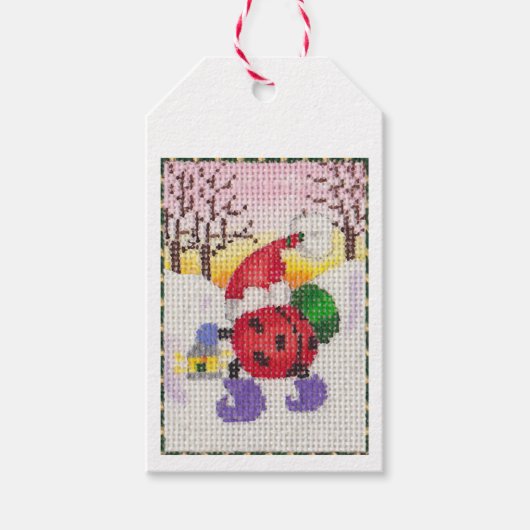 étiquette cadeau Ladybug Père Noël (Devant)