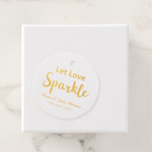 Étiquette-cadeau Laisser l'amour étinceler VRAI or huile (Avec boite)