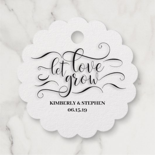Étiquette-cadeau Laisser l'amour grandir Mariage (Dos)