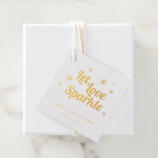 Étiquette-cadeau Laisser Love Sparkle Gold Foil Envoyer (Avec boite)