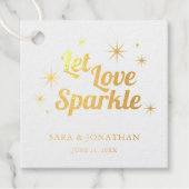 Étiquette-cadeau Laisser Love Sparkle Gold Foil Envoyer (Devant)