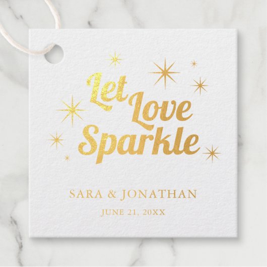 Étiquette-cadeau Laisser Love Sparkle Gold Foil Envoyer (Devant)