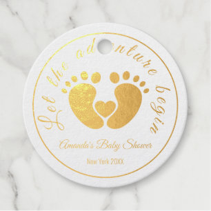 Étiquette-cadeau Laissez L'Aventure Commencer Le Baby shower Des Pi