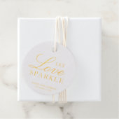 Étiquette-cadeau Laissez Love Sparkle Elegant Mariage Gold Foil (Avec boite)