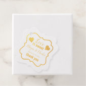 Étiquette-cadeau L'amour est doux Coeurs Mariage Citation Merci (Avec boite)