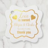 Étiquette-cadeau L'amour est doux Coeurs Mariage Citation Merci (Devant)