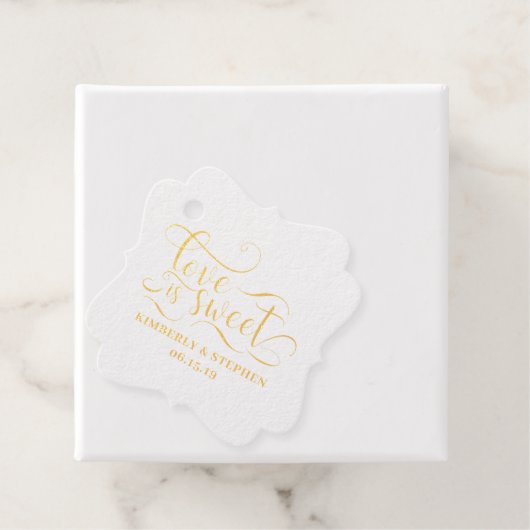 Étiquette-cadeau L'amour est un mariage doux et élégant (Avec boite)