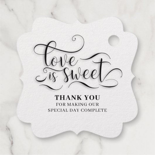 Étiquette-cadeau L'amour est un mariage doux et élégant (Dos)