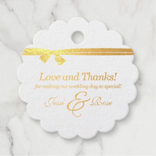 Étiquette-cadeau L'amour et merci Merci Mariage avec photo (Devant)