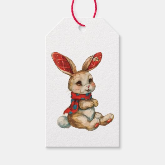 ÉTIQUETTE CADEAU LAPIN DE NOËL (Devant)