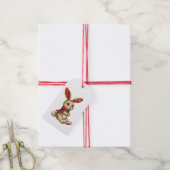 ÉTIQUETTE CADEAU LAPIN DE NOËL (Avec de la ficelle)