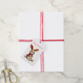 ÉTIQUETTE CADEAU LAPIN DE NOËL RÉTRO (Avec de la ficelle)