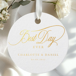 Étiquette-cadeau LE MEILLEUR JOUR JAMAIS ! Élégant, Mariage
