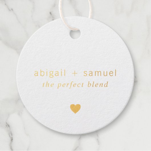 Étiquette-cadeau Le parfait mélange moderne Mariage or à huile (Devant)